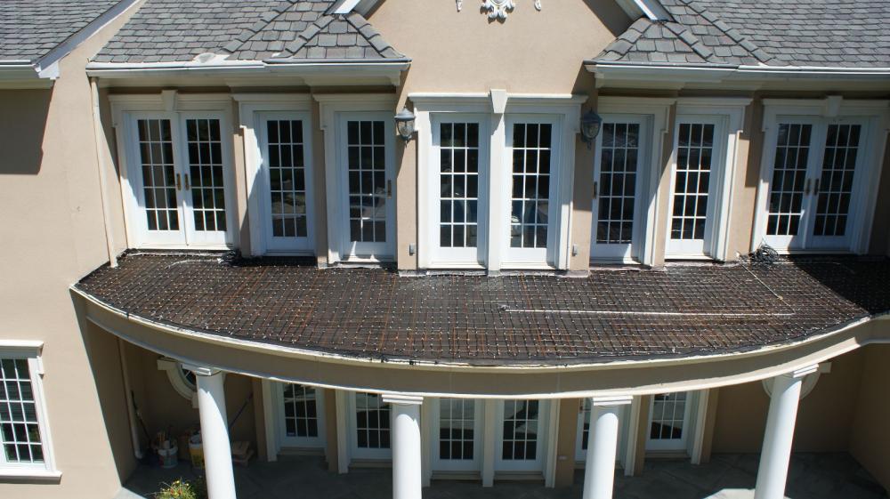 Balcony heating system ready for tile work